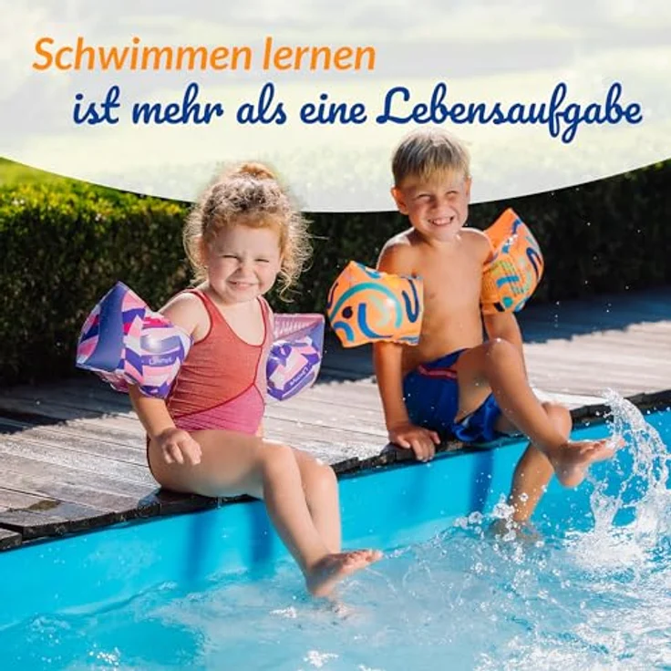 Limmys Premium Qualitäts-Kinder- Schwimmflügel in 6 einzigartigen Designs, Schwimmhilfe ab 1 Jahr, geruchlos & ungiftig, blau – Bild 2