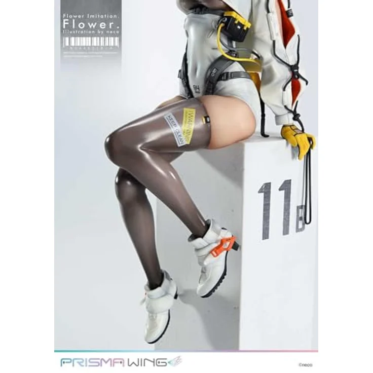 Prime 1 Studio Flower Imitation Prisma Wing PVC Statue 1/7, 28 cm, mit maskiertem und unmaskiertem Gesichtsteil, aschgraue Haare, Blumenmotivierte Basis – Bild 3