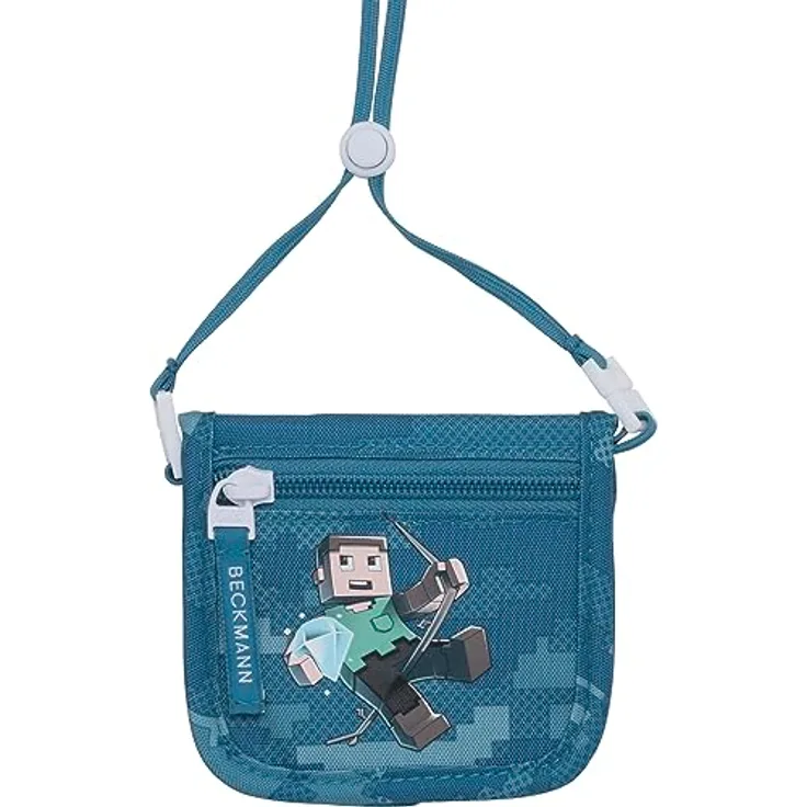 Beckmann Brustbeutel Jungle Game, Portemonnaie zum Umhängen für Kinder, Grundschule, Green
