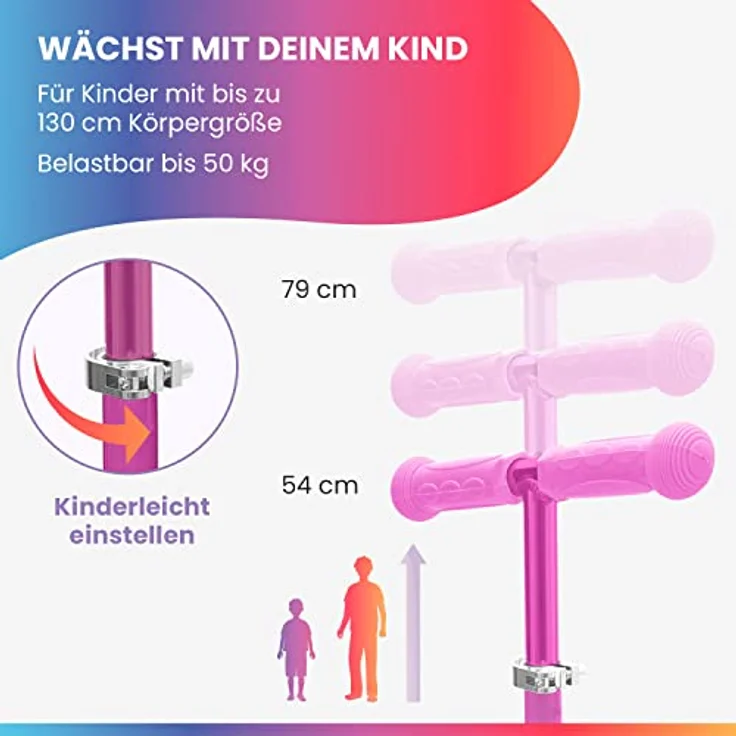 Fun Pro ONE Roller, der Sichere Premium Roller für Kinder ab 3 Jahren, LED Räder, faltbar, 3 Jahre Garantie, in bunten Farben – Bild 4