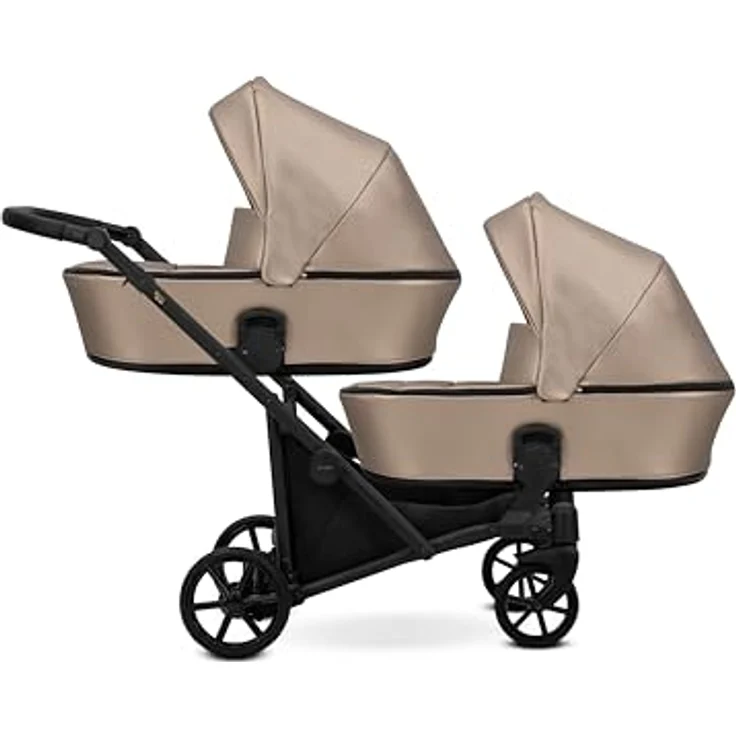 Kunert BRAV DUO Zwillingskinderwagen 2 in 1, Aluminiumrahmen mit Kunstleder, verstellbare Rückenlehnen, inkl. Zubehör  – Bild 2