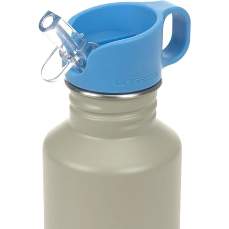 Lässig Edelstahl Trinkflasche Sunny Explorer, aus 90 % recyceltem Edelstahl, grün/blau, auslaufsicher und handlich für Kinder – Bild 2