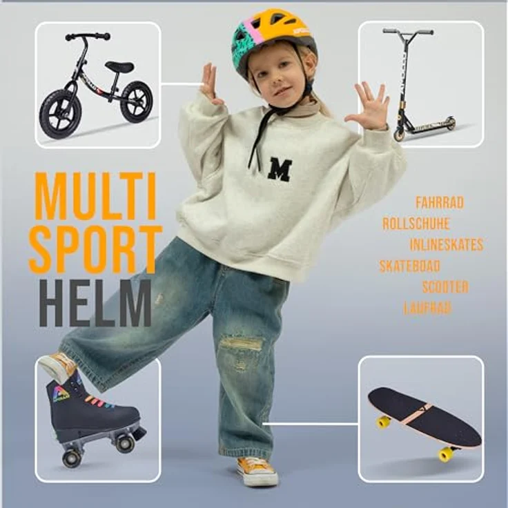 Apollo Kinder Fahrradhelm, Multisport Helm für Kinder & Jugendliche, Verstellbar ab Größe 48, Sicher & Bequem, Trendige Farben & Muster, Reflektor, für Fahrrad & Roller – Bild 2