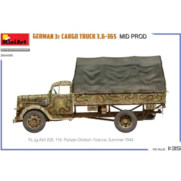 MiniArt 1:35 Dt. 3t Cargo Truck 3,6-36S, Detaillierter Modellbausatz mit fotogeätzten Teilen und historischen Abziehbildern – Bild 10