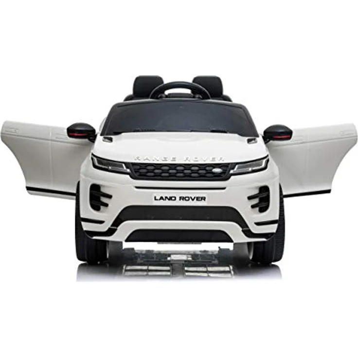 FINOOS Kinder Elektroauto Range-Rover Evoque 12V Original Lizenz Kinderauto Kinderfahrzeug Elektroauto, weiß, Musikmodul, Bluetooth, Hupe, MP3, UKW-Radio, USB-Eingang – Bild 2