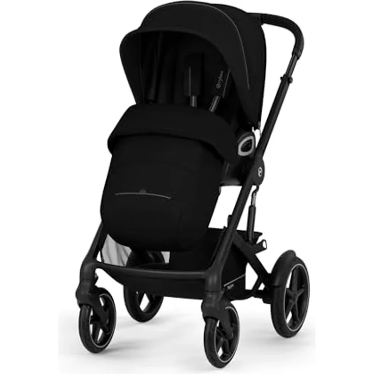 Cybex Talos S Lux, All-Terrain Kinderwagen mit pannensicheren Rädern und fortschrittlicher Federung, Moon Black