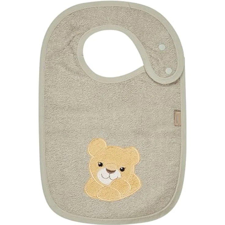 Sterntaler Lätzchen Löwe Leo – Saugfähige Baumwolle mit Druckknopfverschluss – Weich & hautfreundlich für Babys - steingrau – Bild 3