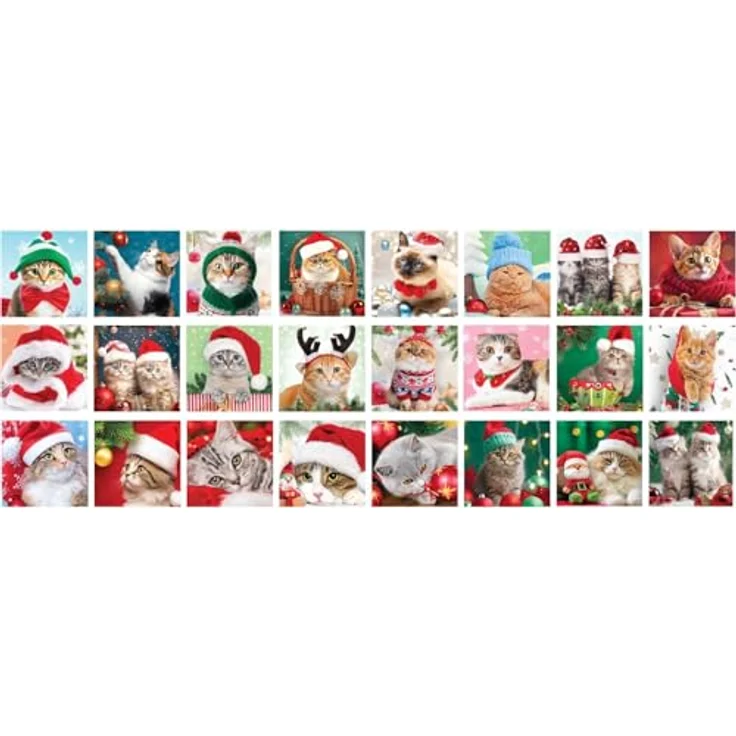 Eurographics Christmas Whiskers Adventskalender, 24 Puzzles mit festlich gekleideten Katzen, geeignet für alle Altersgruppen – Bild 5