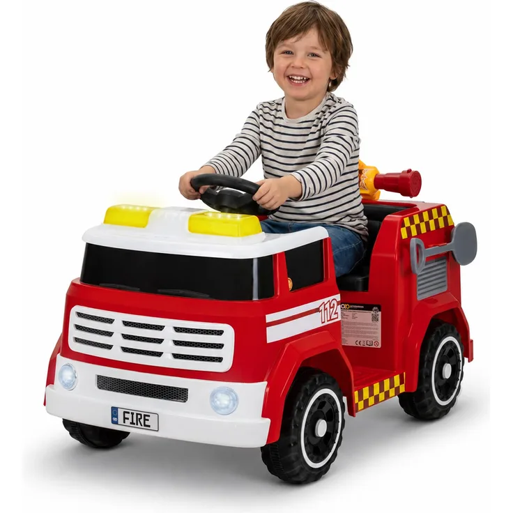 Actionbikes Motors Feuerwehrauto LF112, Elektrofahrzeug mit 2,4 GHz Fernbedienung, Wassertank, Sirene und Licht, geeignet für Kinder ab 3 Jahren