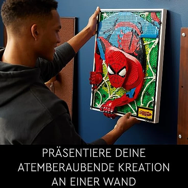 LEGO 31209 Art The Amazing Spider-Man Poster, 3D Wandbild-Set, baubares Leinwandbild, Superhelden-Deko, kreative Aktivität, Comic-Geschenk für Jugendliche und Erwachsene – Bild 3