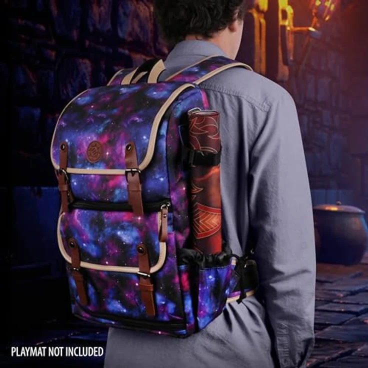 ENHANCE Sammelkarten-Aufbewahrungsbox-Rucksack in voller Größe für Spielkarten - Platz für Kartenordner, TCG Box Aufbewahrung, Playmat-Halter kompatibel mit Magic The Gathering, Pokemon (Galaxis) - Tragbarer und stilvoller Rucksack – Bild 3