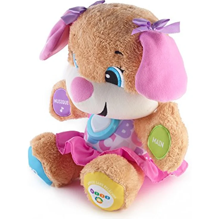 Fisher-Price Lernspaß Hundefreundin, Sprechendes Kuscheltier mit Smart-Stages-Technologie, Französisch, für Babys ab 6 Monaten – Bild 3