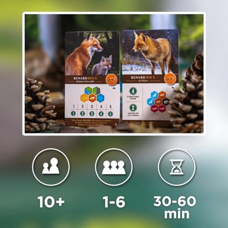 Lucky Duck Games Cascadia Extension Paysages, Erweiterung für strategisches Brettspiel mit Landschaften, Wildtierzählkarten und neuen Habitat-Ziegeln für bis zu 6 Spieler, französische Version – Bild 5