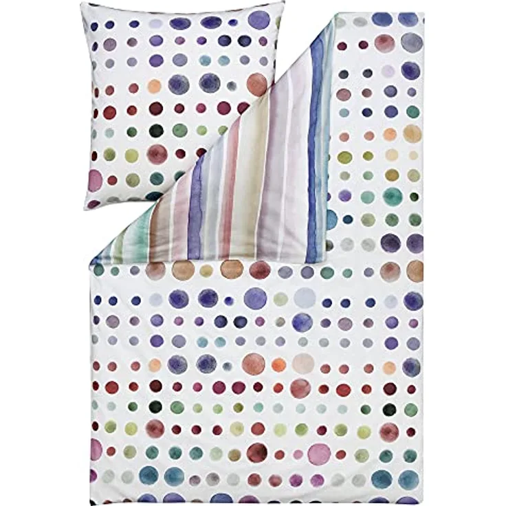 ESTELLA Bettwäsche Joy | Multicolor | 135x200 + 80x80 cm | Kuschel-Flanell-Bettwäsche | trocknerfest und pflegeleicht | ideal für die kalte Jahreszeit | 100% Baumwolle