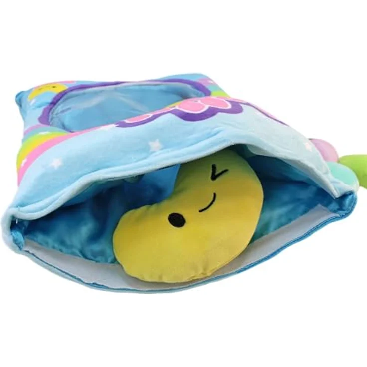 BEMIRO Kuscheltier Gelee Bohnen Kissen, 32 cm, mit 5 Kawaii Kuschelbohnen, Sichtfenster und Klettverschluss, plüschig, unisex – Bild 2