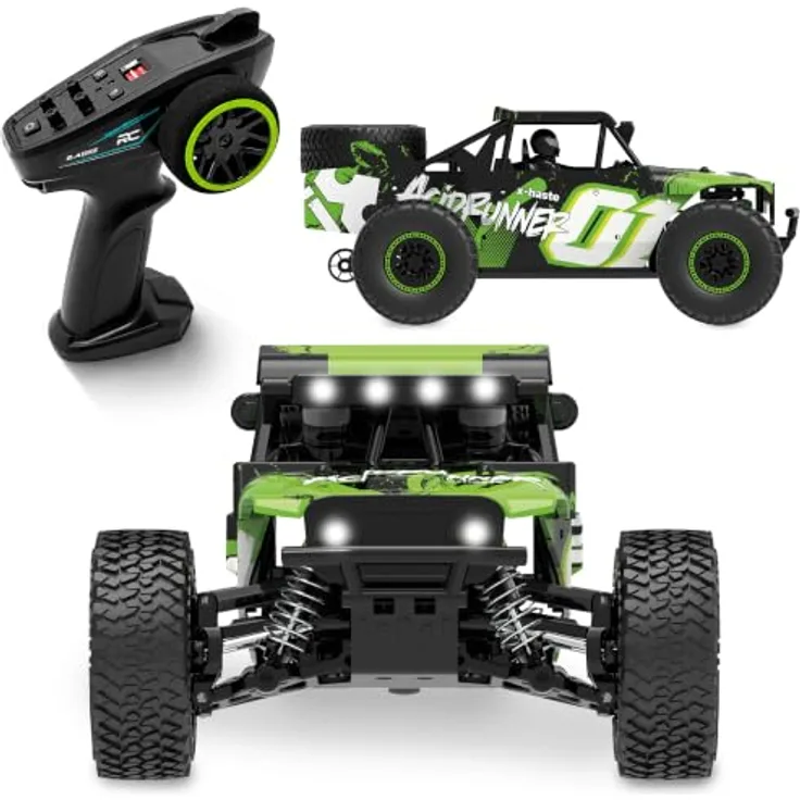 Overmax X-Haste, Ferngesteuertes RC Auto 1:20 4WD Offroad mit LED-Beleuchtung, 30 km/h, 2,4 GHz, Li-Ion Akku 600 mAh