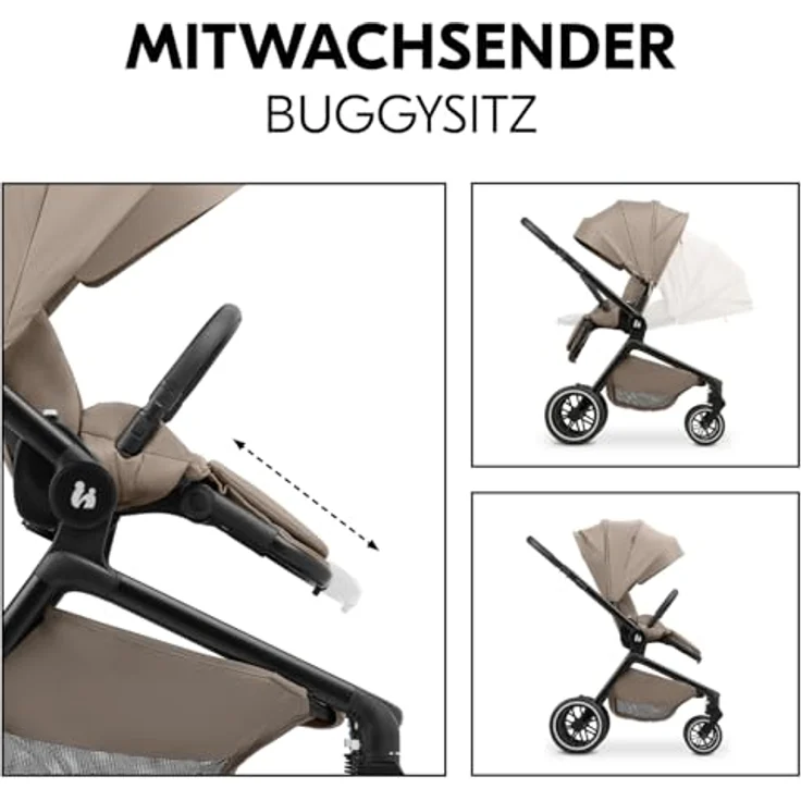 Hauck Kombi-Kinderwagen Move N Care Set - inkl. Babywanne und Sportsitz - Mocha mit Gratis Mobilitätsgarantie – Bild 3