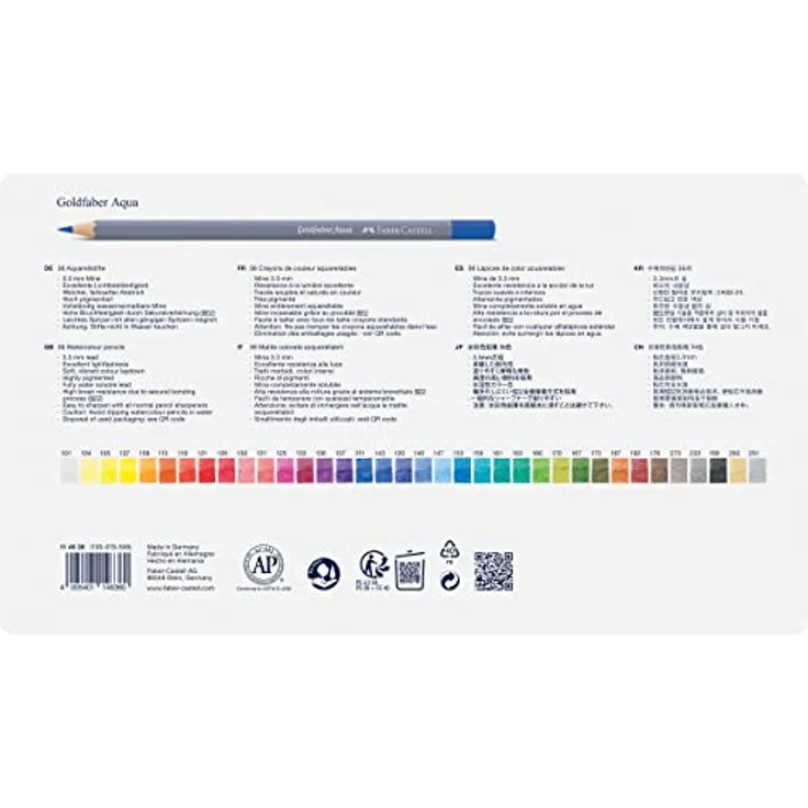 Faber-Castell 114636 - Aquarellstifte Goldfaber, 36-teiliges Buntstifte Set, bruchsicher, vollständig wasservermalbar – Bild 4
