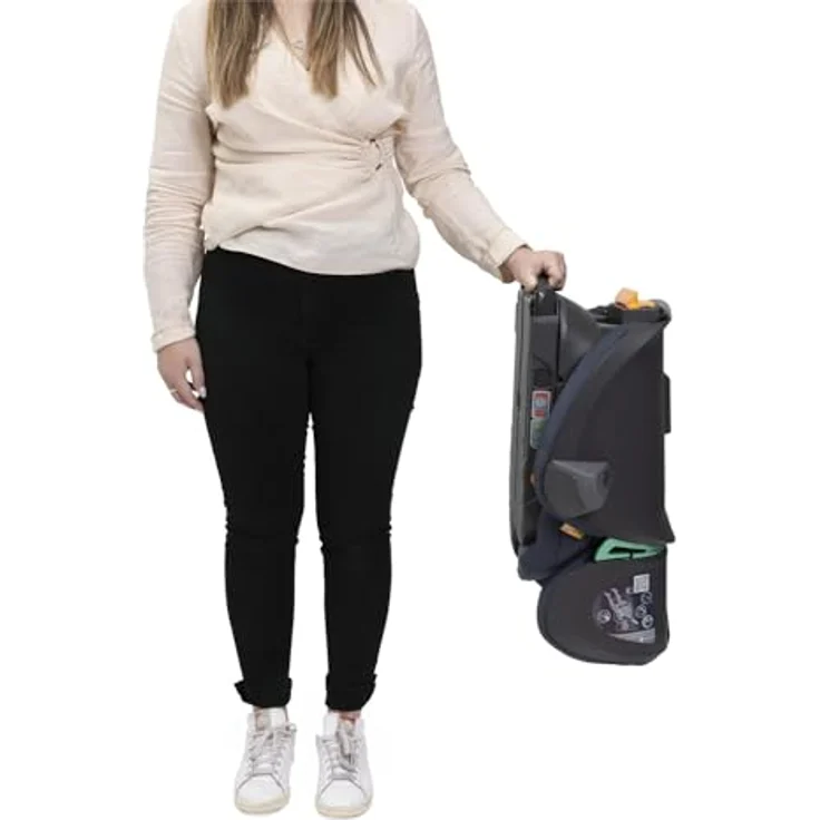 Chicco Autokindersitz FOLD & GO I-SIZE, faltbar, inkl. Seitenaufprallschutz und Bauchgurtführung, 100-150 cm, blau – Bild 9