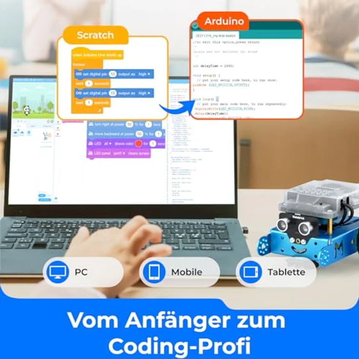 Makeblock mBot Programmierbar Roboter Kinder STEM Spielzeug Geschenke für Kinder Programmierbares Roboticset, Programmieren Lernen mit Scratch/Arduino mit Funktion Erkennen Sie Hindernisse – Bild 3