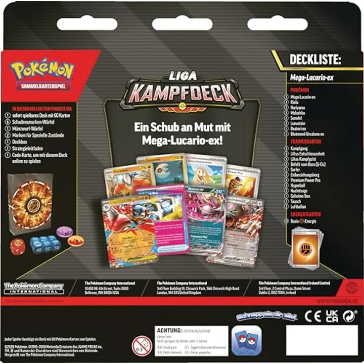 Nintendo Pokémon League Battle Deck Mega Lucario EX, 60 Karten, inklusive Würfel und Deckbox – Bild 4