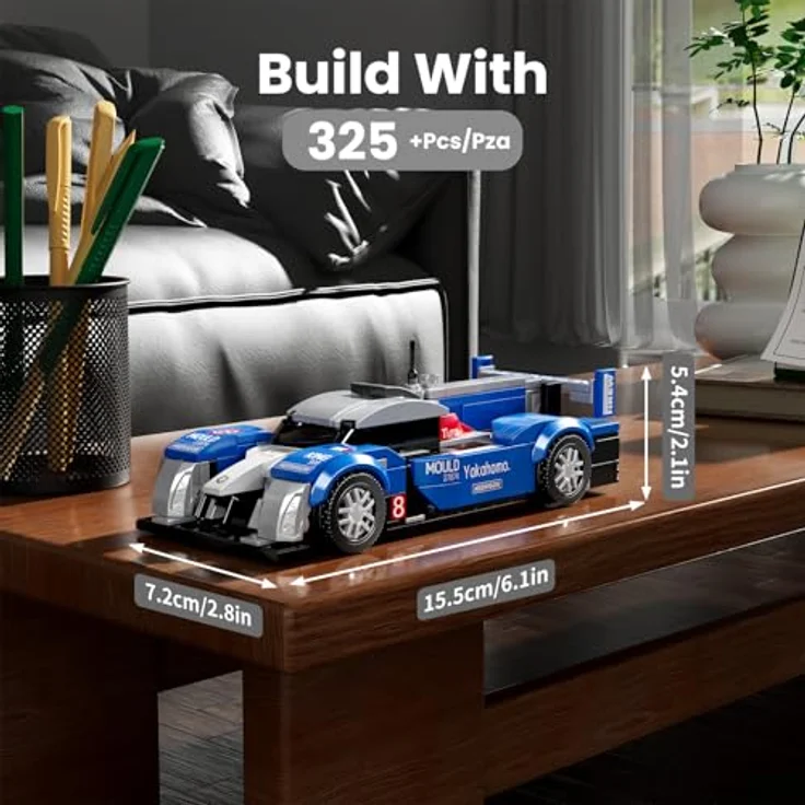 Mould King 27074 Technik Speed Champion, 908RC Rennwagen Bausteine Set mit 353 Teilen und Acryl Vitrine für Erwachsene – Bild 2