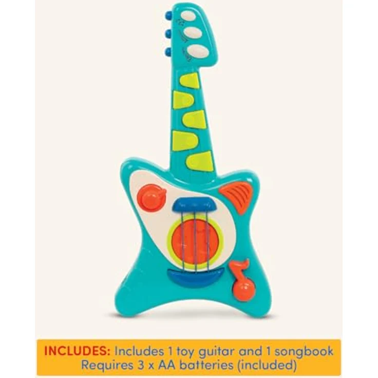 Battat BT2679Z Kindergitarre E, Instrument mit Liedern, Akustikgitarre und Elektrische Gitarre – Spielzeug für Kinder ab 2 Jahre, Blau – Bild 7