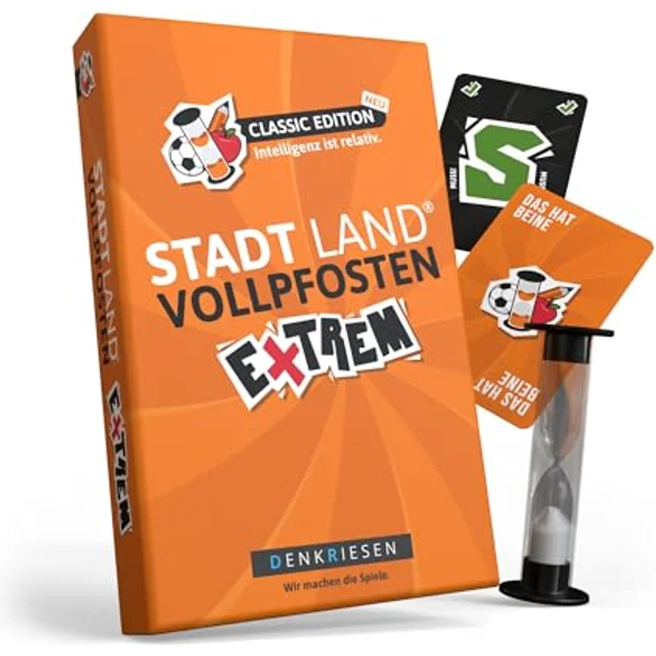 DENKRIESEN Stadt Land Vollpfosten® Extrem – Classic Edition | Ab 12 Jahren | 2-6 Spieler | Familienspiel - NEUHEIT - spaßgarantiert - actionreich - hochwertiges Markenspiel – Bild 1