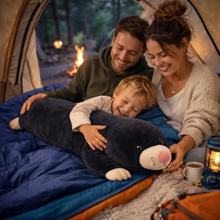 UNUS HOME Plüschfigur Maulwurf, 80 cm schwarz, weiches Kuscheltier und Kuschelkissen – Bild 5