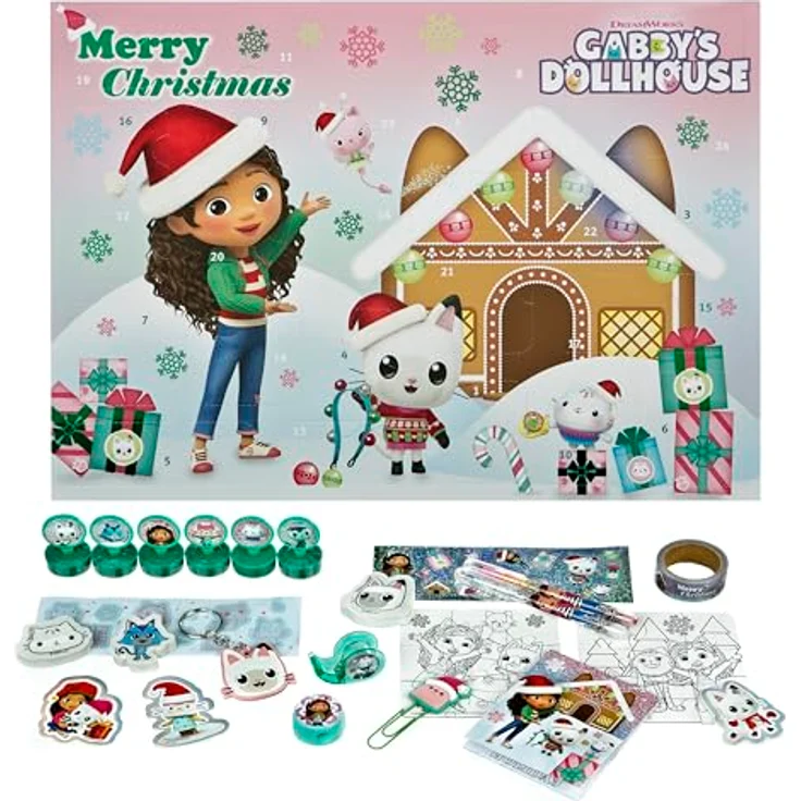 UNDERCOVER Gabby's Dollhouse Adventskalender 2025, 24-tlg. mit Schreibwaren und Spielzeugen für Kinder ab 3 Jahren – Bild 1