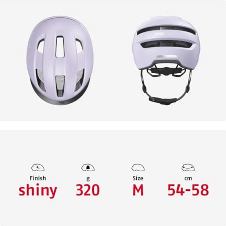 ABUS Fahrradhelm Purl-Y - NTA-Schutzhelm für E-Bike und S-Pedelec - Lavendel (Light Lavender), Größe M – Bild 5