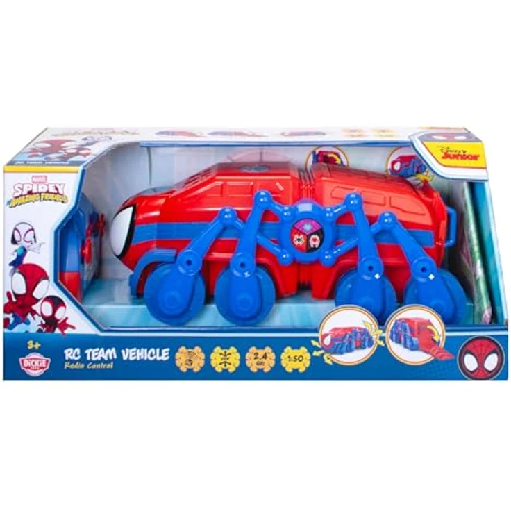 Dickie Toys RC Spidey Team Vehicle 1:50, Ferngesteuertes Auto mit 2-Kanal-Fernsteuerung, 2.4 GHz, Länge ca. 28,5 cm – Bild 2