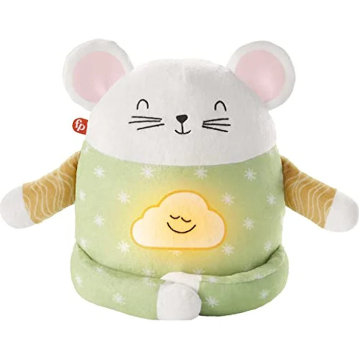 Fisher-Price Meditationsmaus, französischsprachiges Kuscheltier mit drei Entspannungsmodi und weichen Texturen – Bild 1