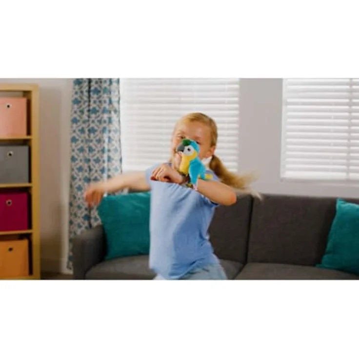 Happy Yappers Interaktiver Plüschvogel - Blauer Papagei mit Nachsprech-Modus, Musik & Chirping Sounds, Schlafmodus, Wiederaufladbar, für Kinder ab 18 Monaten, inkl. USB-C-Kabel – Bild 5