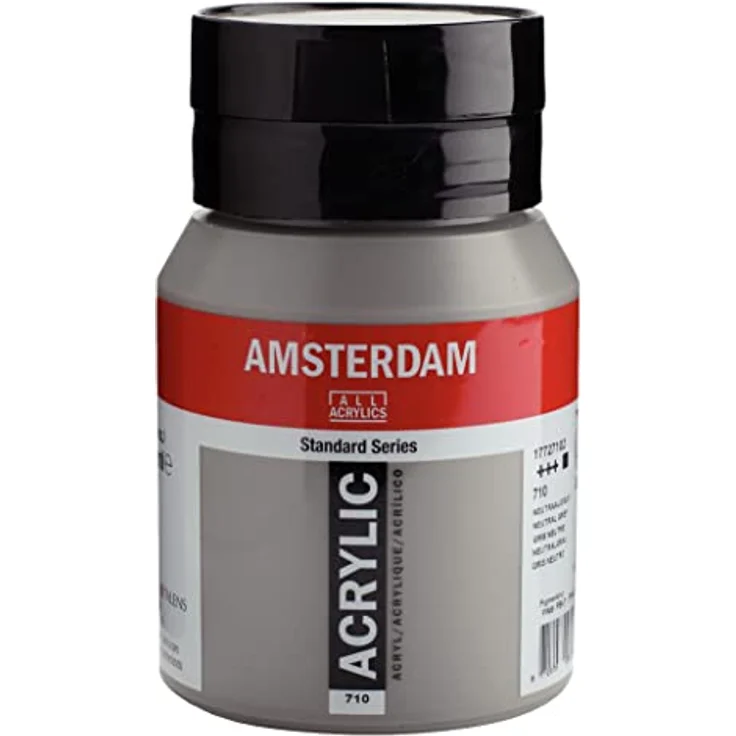 Amsterdam Standard Series Acrylfarbe 500 ml Neutralgrau 710, lichtecht und alkalibeständig, für Wandmalereien geeignet, schnelle Trocknungszeit – Bild 1