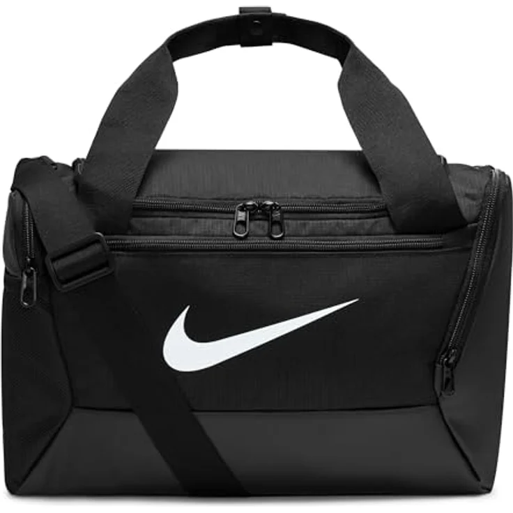 Nike Sporttasche Brasilia - Sporttasche (XS, 25 l) - Schwarz/Weiß - Mit separatem Fach für Schuhe und verschwitzte Kleidung – Bild 2