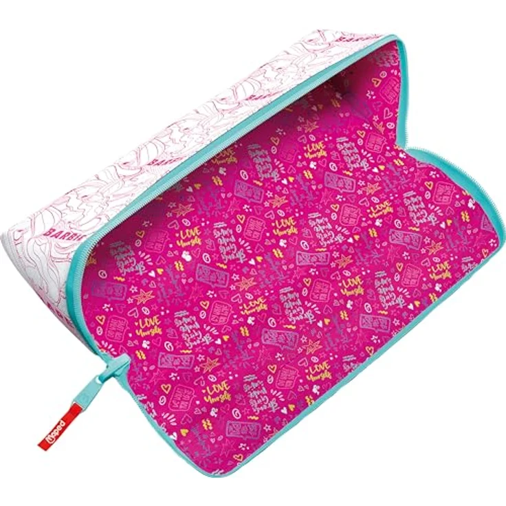 Maped Federmäppchen XXL Barbie - 2 wendbare Seiten - dreieckige Form, bonbonrosa – Bild 2