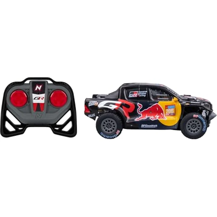 Nikko Toyota GR Dakar #206, Ferngesteuertes Auto im Maßstab 1:18 mit LED-Rennlichtern und 2,4 GHz Präzisionscontroller – Bild 9