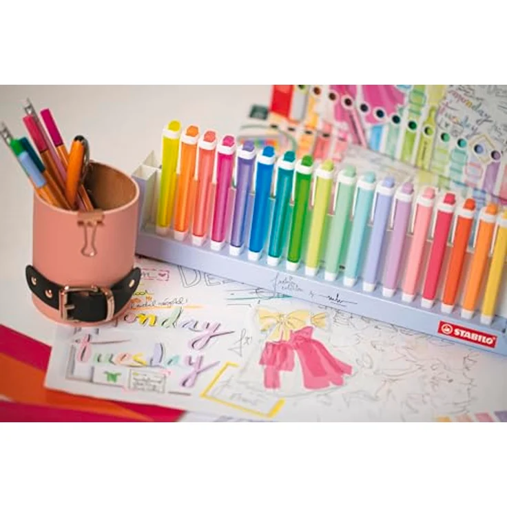 STABILO Textmarker swing cool NatureCOLORS - Tischset mit 18 verschiedenen Farben, Anti-Dry-Out-Technology, 2 Strichstärken – Bild 2