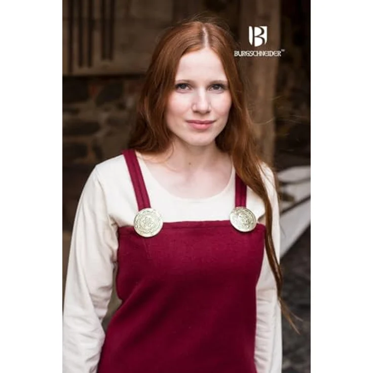Burgschneider Trägerkleid Jodis, historisches Kleid aus Wolle in Rot (XL) für Damen & Herren, Early Medieval, Viking – Bild 5