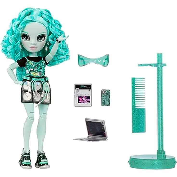 Rainbow High Shadow High Serie 3 - Berrie Skies - Grüne Modepuppe - Modisches Outfit und mehr als 10 Bunte Spielaccessoires - Ideal für Kinder von 4-12 Jahren und Sammler