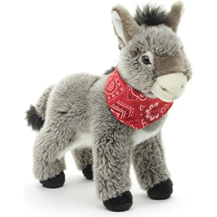 Uni-Toys - Esel mit Halstuch, stehend - 30 cm (Höhe) - Plüsch-Esel - Plüschtier, Kuscheltier