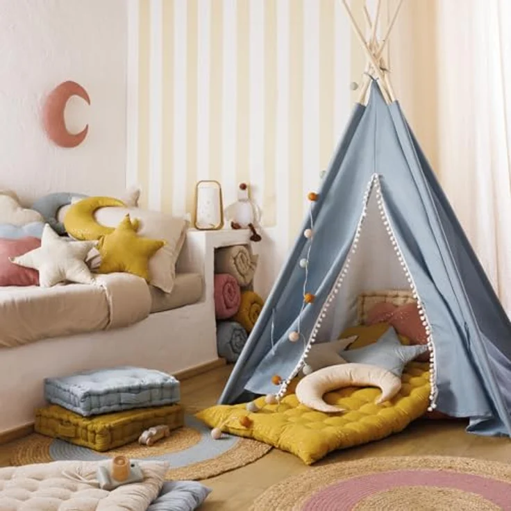 Atmosphera for kids Zierkissen in Sternform, Beige, aus Baumwolle, 40x40 cm, für Kinderzimmer – Bild 5