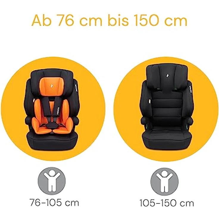 Osann Autokindersitz Jazzi Isofix, mitwachsender Kindersitz, für Kinder von 76-150 cm, in Schwarz – Bild 5