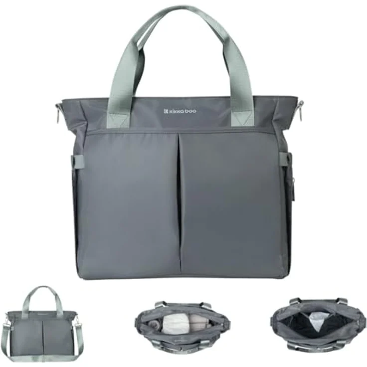Kikka Boo Wickeltasche Brielle, Clips zur Befestigung, wasserfest, Schultergurt, grau – Bild 2