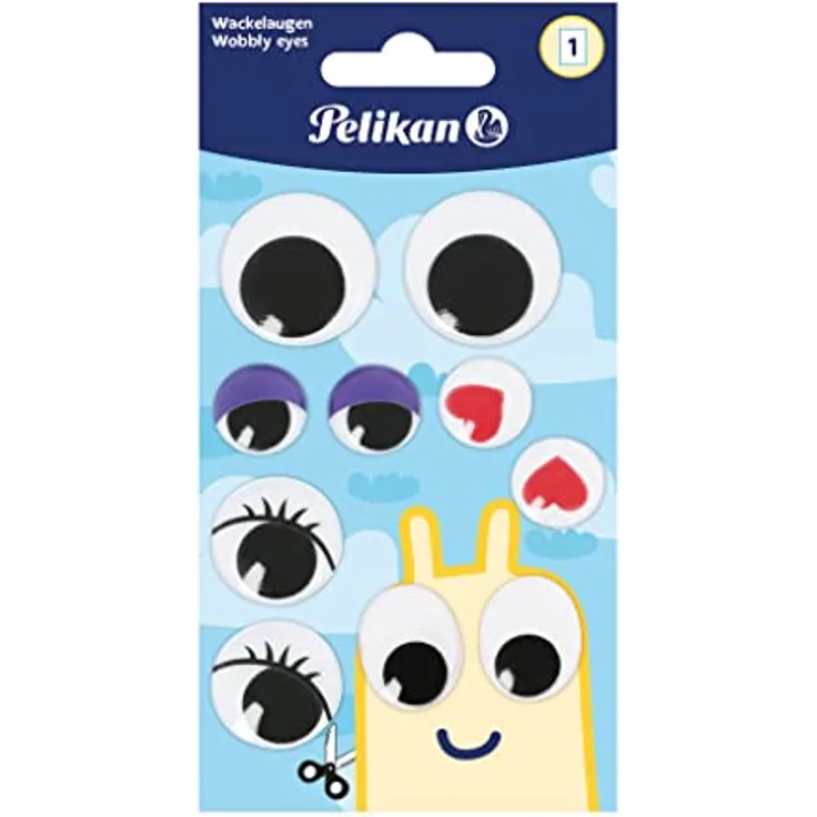 Pelikan Sticker große Wackelaugen, 1 Blatt mit 10 Stück
