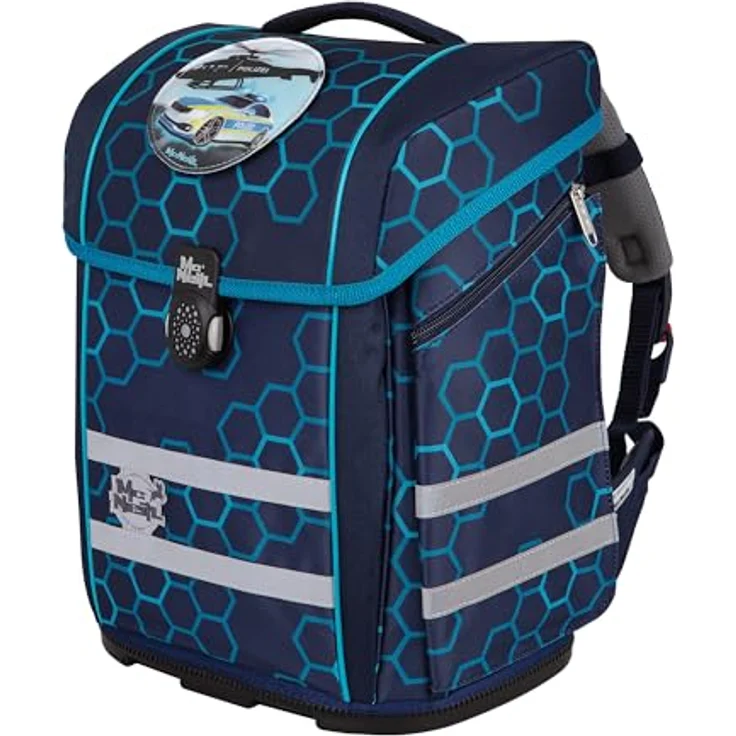 McNeill Schulranzen-Set PERFECTO XAGON, 5-teilig, ergonomisch mit ClickFlex-Rückensystem und Reflektoren, 22 l, Blau – Bild 6