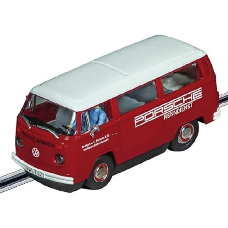Carrera - 20031096 - Carrera Digital 132 VW Bus T2b Porsche Renndienst - Authentische Frontbeleuchtung - 1:32 Slotcar für Carrera Rennbahn – Bild 1