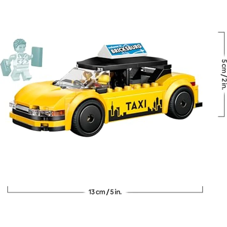 LEGO City Gelbes Taxi (60487), 122-teiliges Spielset für Kinder ab 5 Jahren, Elektro-Design, Maße: 13x5x5 cm – Bild 8