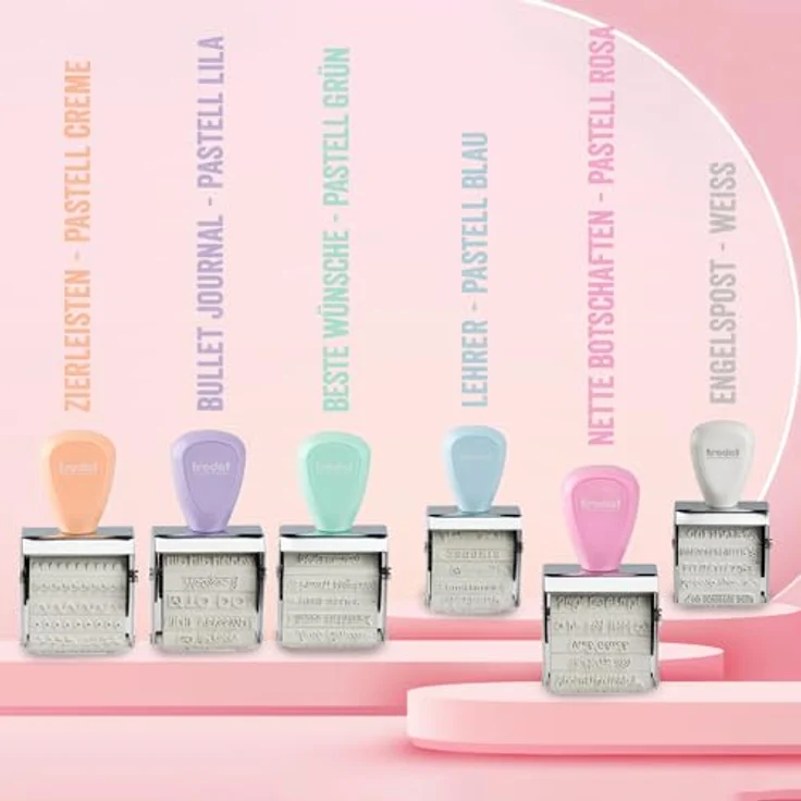 TRODAT Creative Stempel-Set SB Text für Bullet-Journal, 12 austauschbare Motive, hellgrün Stempelkissen – Bild 7